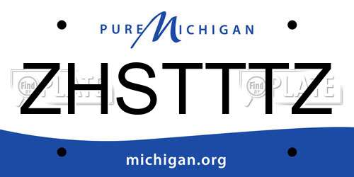 ZHSTTTZ Michigan License Plate