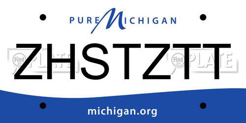 ZHSTZTT Michigan License Plate