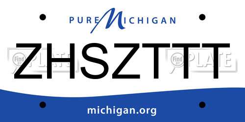 ZHSZTTT Michigan License Plate