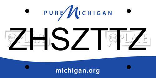 ZHSZTTZ Michigan License Plate
