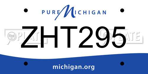 ZHT295 Michigan License Plate