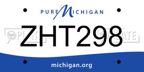 ZHT298 Michigan License Plate