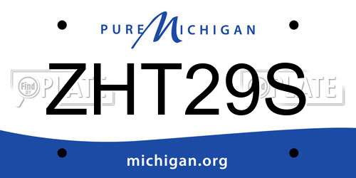 ZHT29S Michigan License Plate