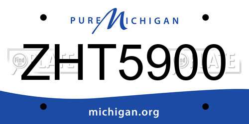 ZHT5900 Michigan License Plate