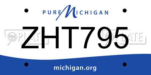 ZHT795 Michigan License Plate