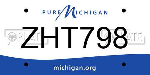 ZHT798 Michigan License Plate