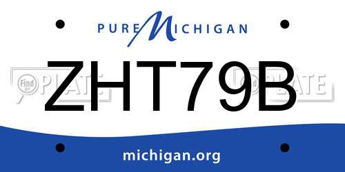 ZHT79B Michigan License Plate