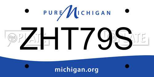 ZHT79S Michigan License Plate