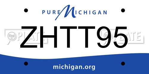 ZHTT95 Michigan License Plate