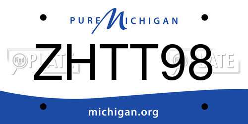 ZHTT98 Michigan License Plate