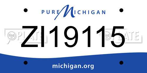 ZI19115 Michigan License Plate