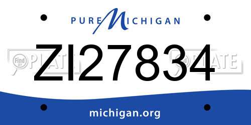 ZI27834 Michigan License Plate