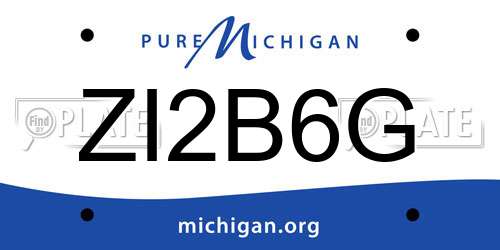 ZI2B6G Michigan License Plate