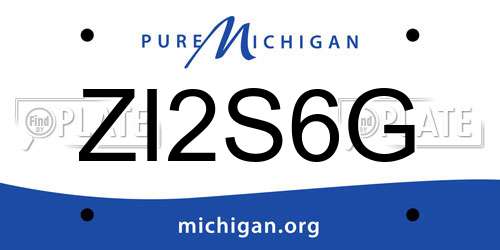 ZI2S6G Michigan License Plate