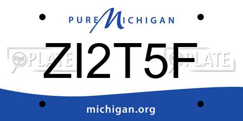 ZI2T5F Michigan License Plate