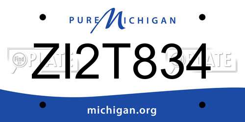 ZI2T834 Michigan License Plate