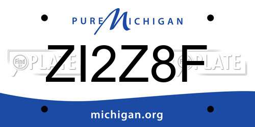ZI2Z8F Michigan License Plate