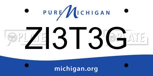 ZI3T3G Michigan License Plate