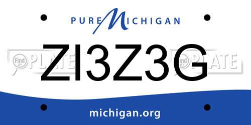 ZI3Z3G Michigan License Plate