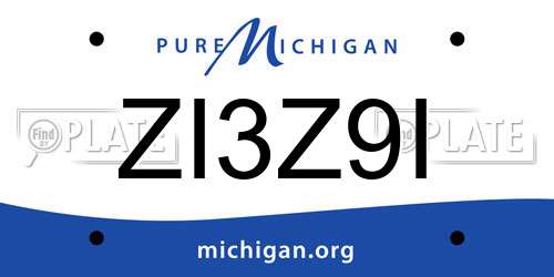 ZI3Z9I Michigan License Plate