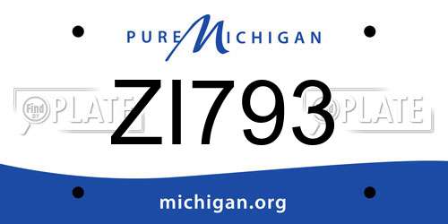 ZI793 Michigan License Plate