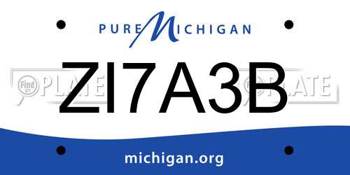 ZI7A3B Michigan License Plate