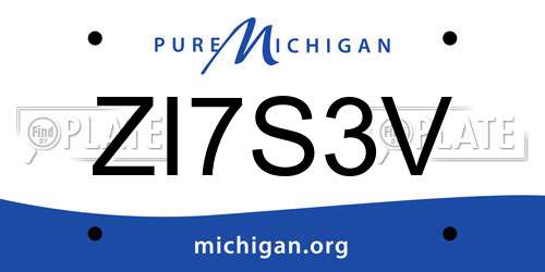 ZI7S3V Michigan License Plate