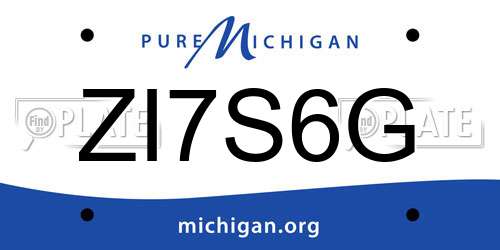 ZI7S6G Michigan License Plate