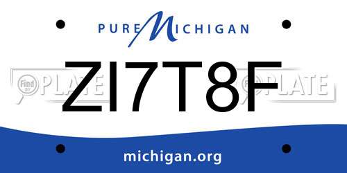 ZI7T8F Michigan License Plate