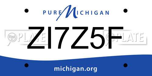 ZI7Z5F Michigan License Plate