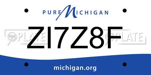 ZI7Z8F Michigan License Plate