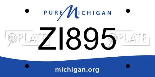 ZI895 Michigan License Plate