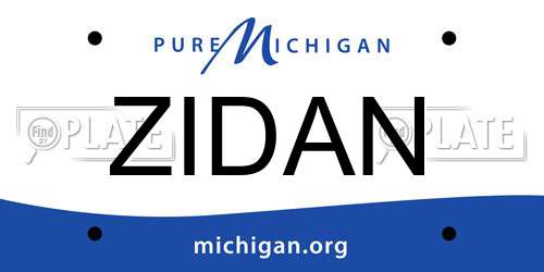 ZIDAN Michigan License Plate
