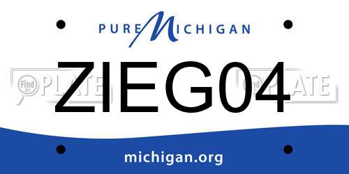 ZIEG04 Michigan License Plate
