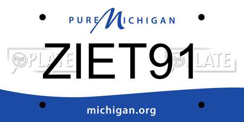 ZIET91 Michigan License Plate