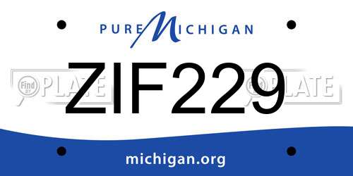 ZIF229 Michigan License Plate