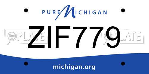 ZIF779 Michigan License Plate