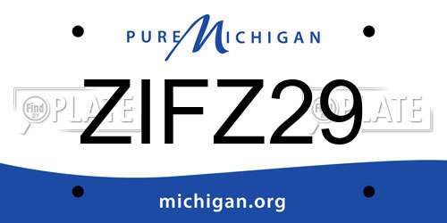 ZIFZ29 Michigan License Plate