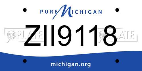 ZII9118 Michigan License Plate