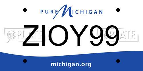 ZIOY99 Michigan License Plate