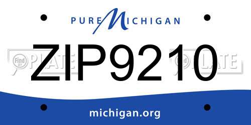 ZIP9210 Michigan License Plate