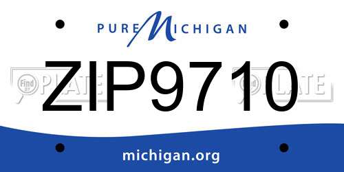 ZIP9710 Michigan License Plate
