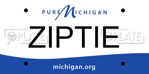 ZIPTIE Michigan License Plate
