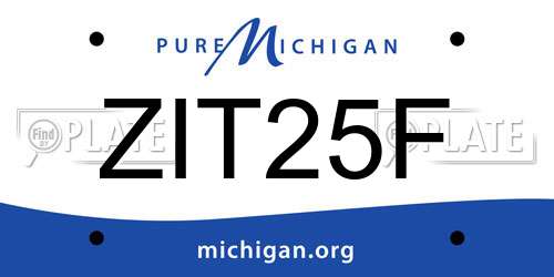 ZIT25F Michigan License Plate