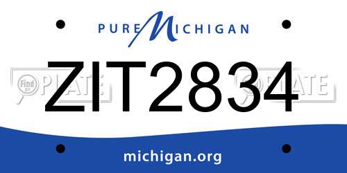 ZIT2834 Michigan License Plate