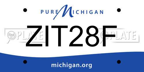 ZIT28F Michigan License Plate