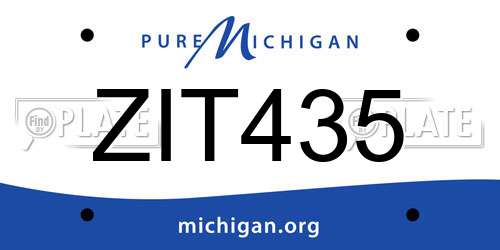 ZIT435 Michigan License Plate