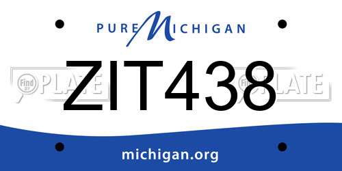 ZIT438 Michigan License Plate