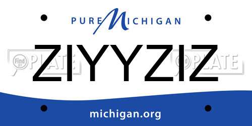 ZIYYZIZ Michigan License Plate
