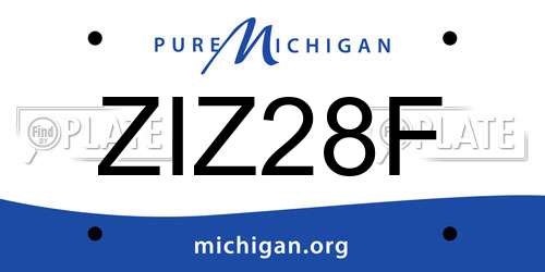 ZIZ28F Michigan License Plate